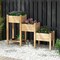 Natural Wood Raised Garden Planter 3-Tier Elevated Planter Boxes with Storage Shelf